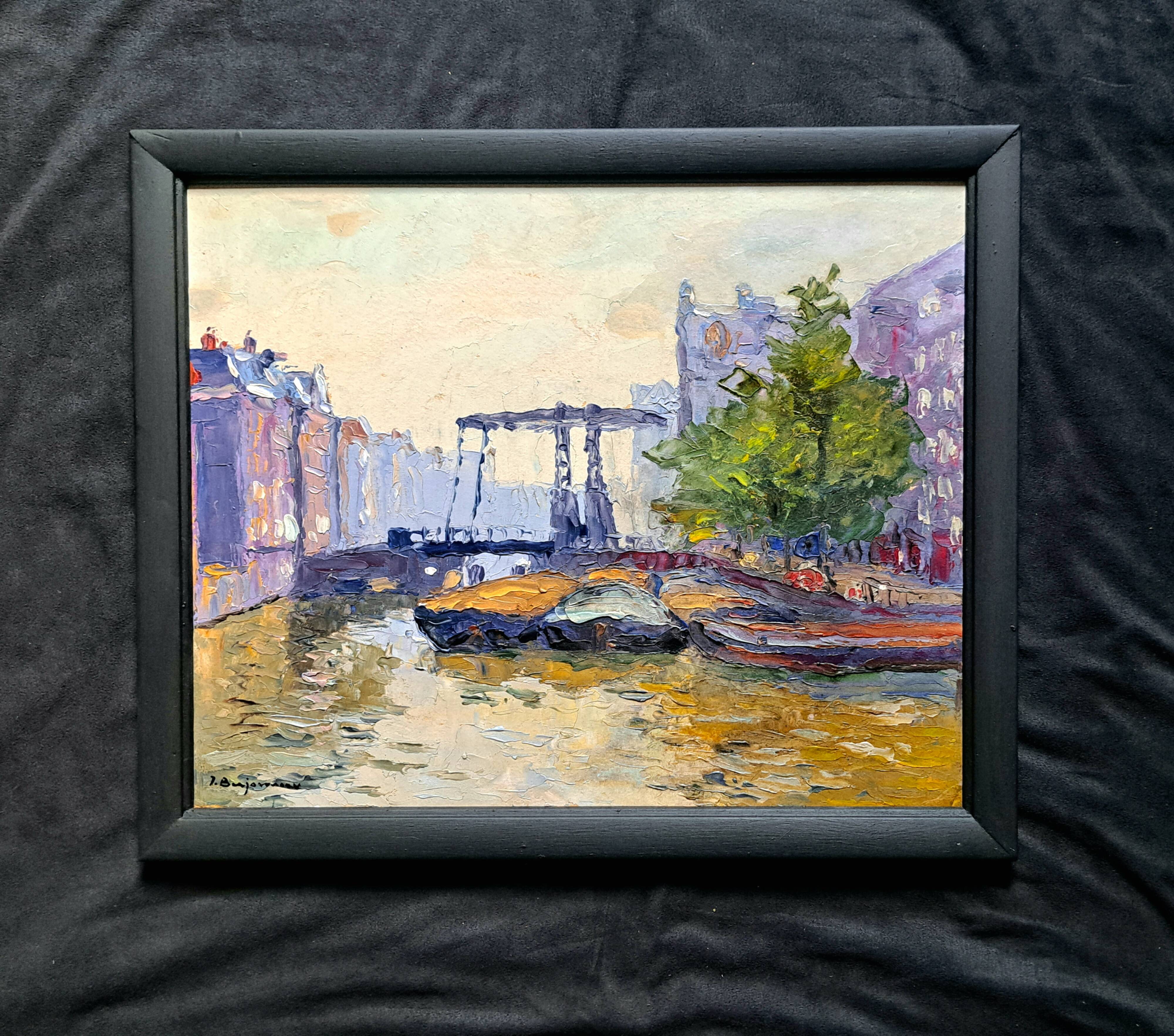 Impressionist painting - pair of oil on cardboard signed by Jehann Berjonneau.