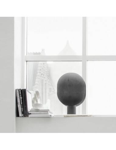 Table lamp in aluminum, oxidized, contemporary work.