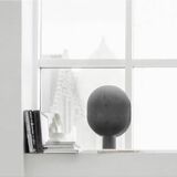 Table lamp in aluminum, oxidized, contemporary work.