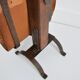 Vintage leather magazine rack with shelf and brutalist/rustic ashtray.