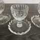 Set of 3 Vintage Glass Egg Cups in Diamond Point Style