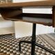 Old school desk with integrated chair – oak and metal – year