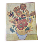 Tableau reproducing the sunflowers by Vincent Van Gogh.