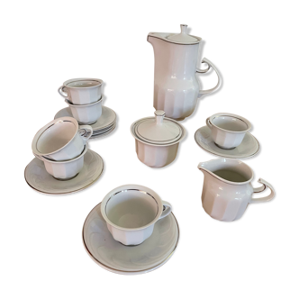 Vintage white porcelain coffee service from hollóháza hungary