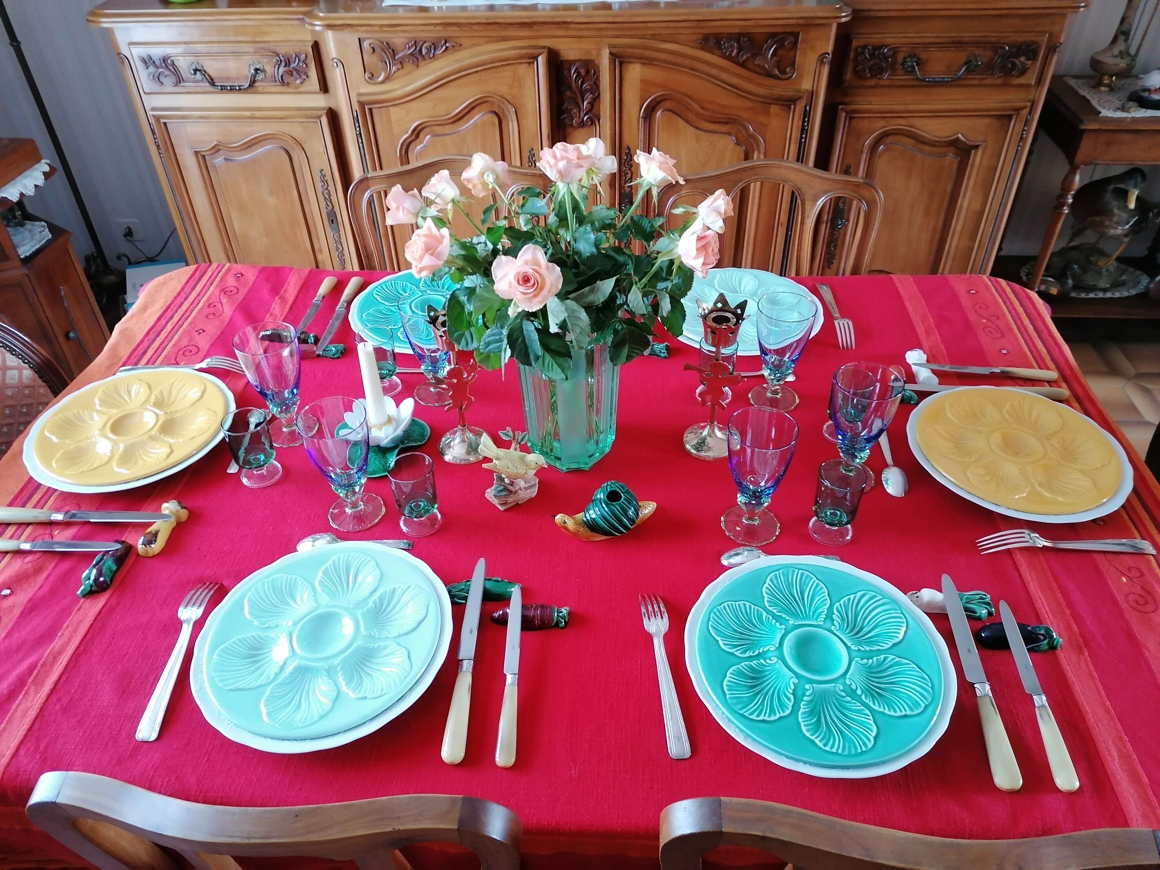 6 assiettes à huîtres pastels proceram