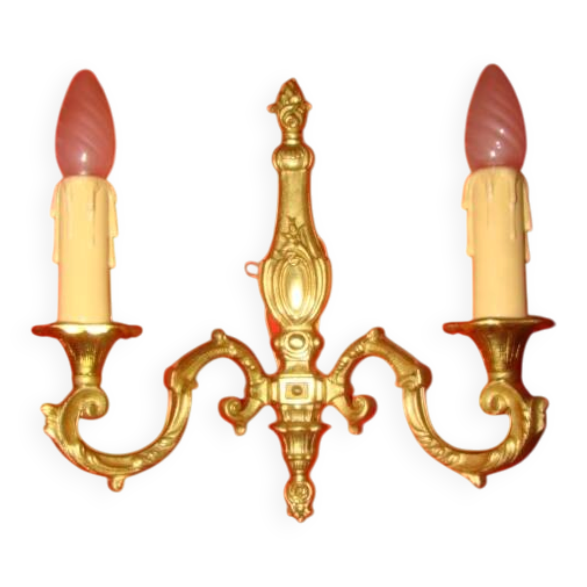 solid bronze wall light with 2 arms in "Louis XV" style