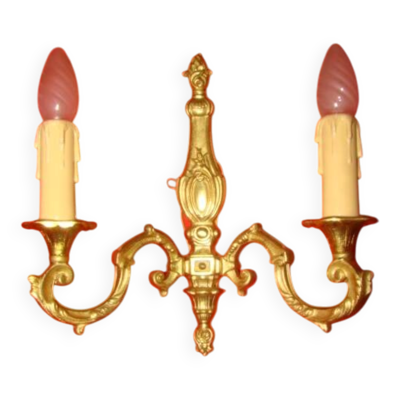 applique en bronze massif à 2 bras de lumière de style '' Louis XV
