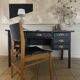 Chaise vintage Mid Century  assise noire