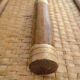 Chest of drawers vintage wood and rattan blond 4 drawers ca 1970
