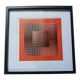 Tableau Op Art Victor Vasarely - Vintage Screen Print from the 70s Framed