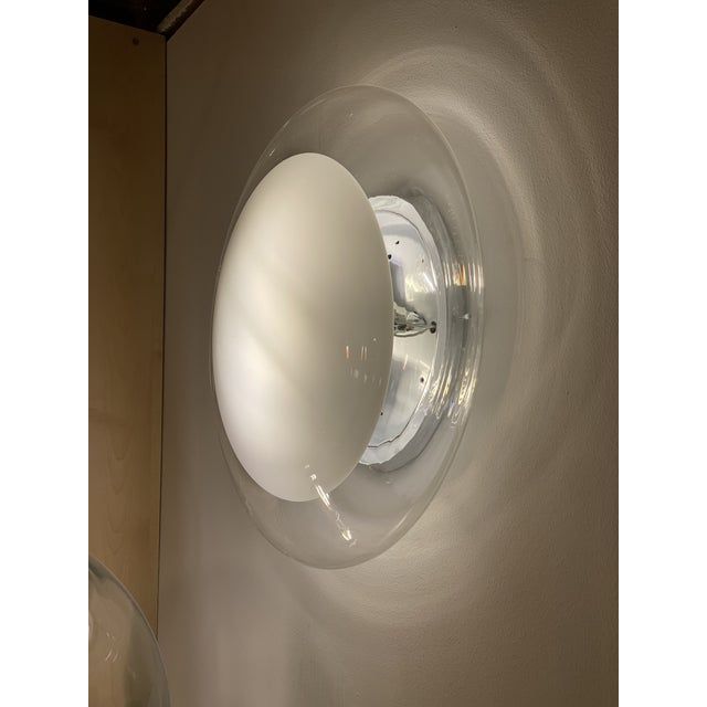 Contemporary multicolored reeds white murano glass wall sconce