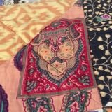 Ikat cotton patchwork plaid