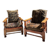 2 fauteuils avec 2 coussins persans