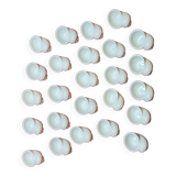 25 Snail Shell Buckets In Vintage White Porcelain
