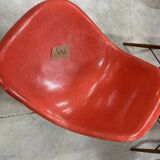 Set of 6 vintage red DSW chairs by Charles and Ray Eames