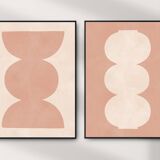 2 geometric art prints