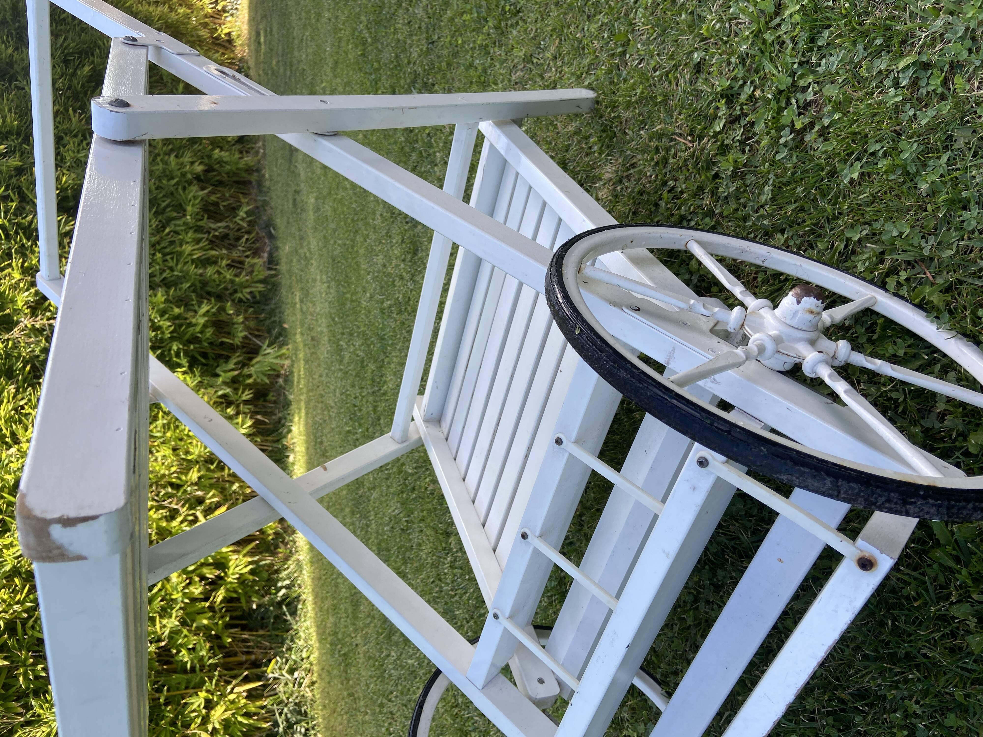 Service trolley terrace with wheels Desserte vintage bar Mid-century 1980