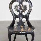 Chaise décorative en nacre de style chinoiserie anglaise du XIXe siècle