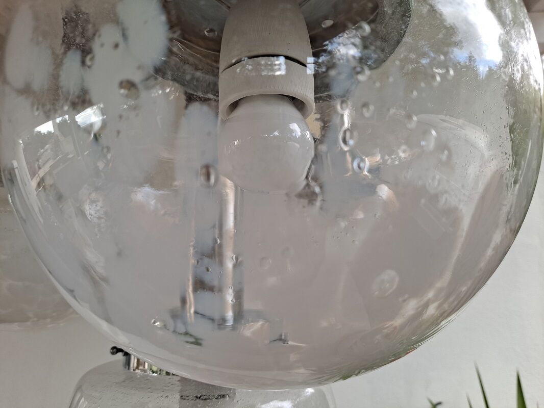 Large Italian Mid Century  Chandelier Pendant Murano Glass