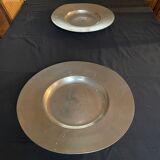 Set of 2 dishes in fine pewter
