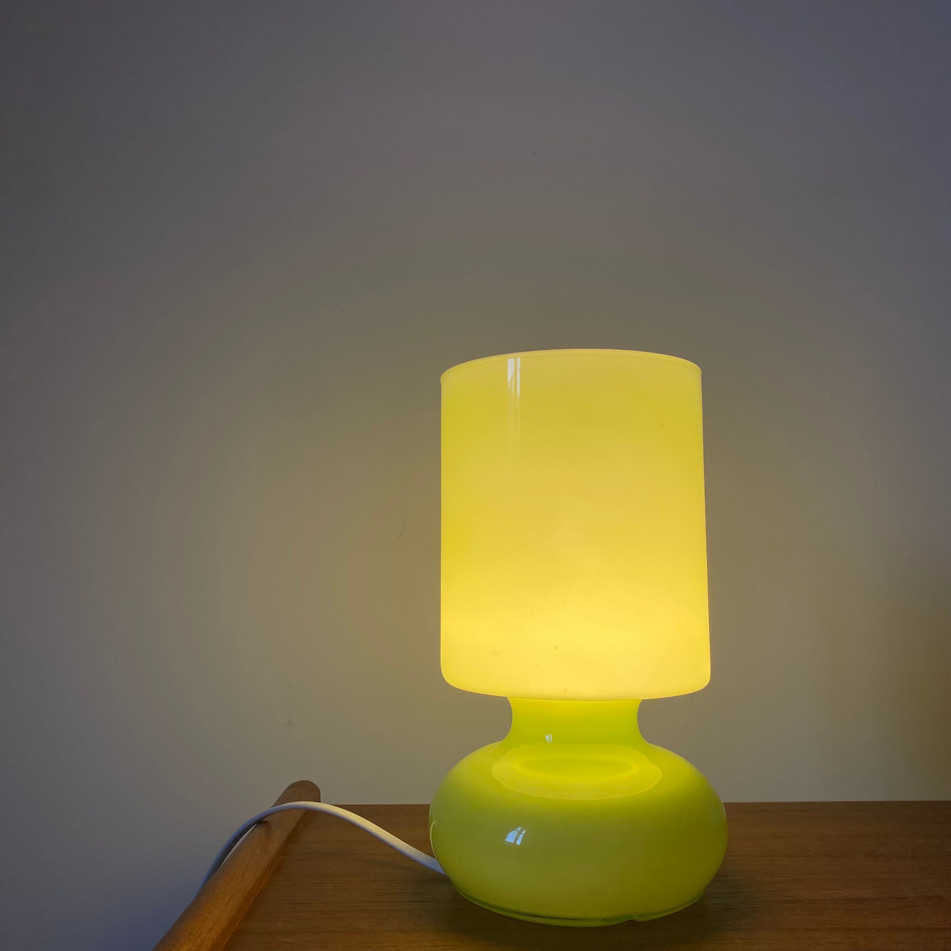 Blown glass mushroom lamp