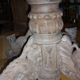 Henry II table in cheeteteteting scultating into hunting dog and wild boar .