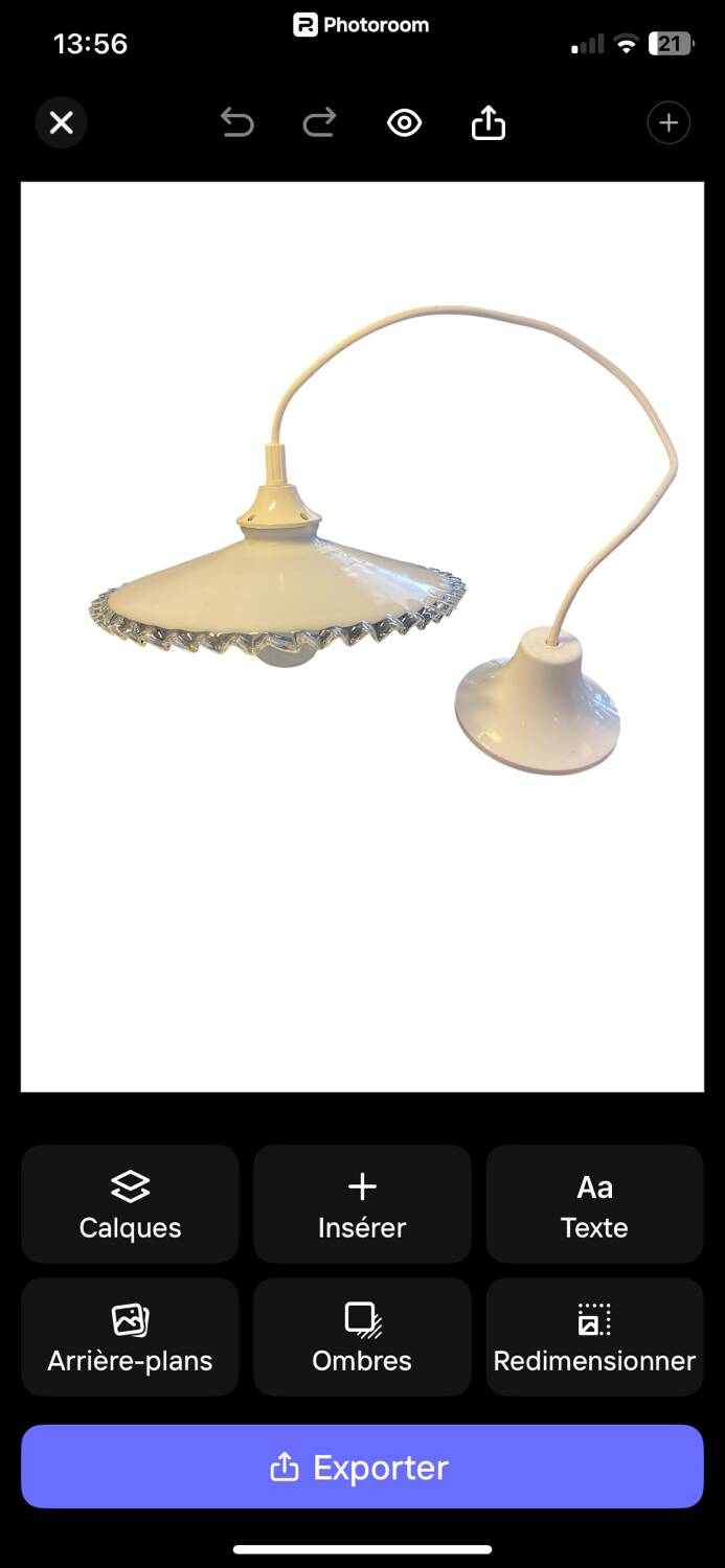 Suspension en opaline