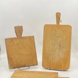 Trio of old cutting boards, butcher block,