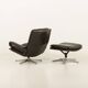 Fauteuil lounge vintage avec tabouret par André Vandenbrouck