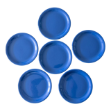 6 deep blue ceramic plates