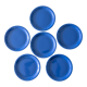 6 deep blue ceramic plates