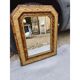 Miroir 19ème faux bois et stuc doré