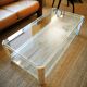 Italian travertine, perspex and glass coffee table, circa 1970