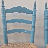 4 chaises paillées anciennes de style provençale