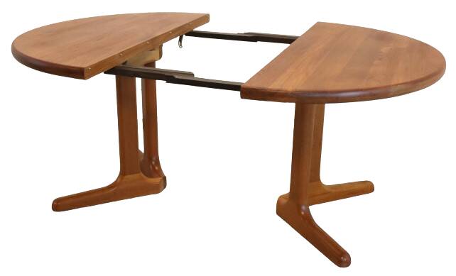 Ronde 1x verlengbare deense teak  Dyrlund eettafel 'Ommel'