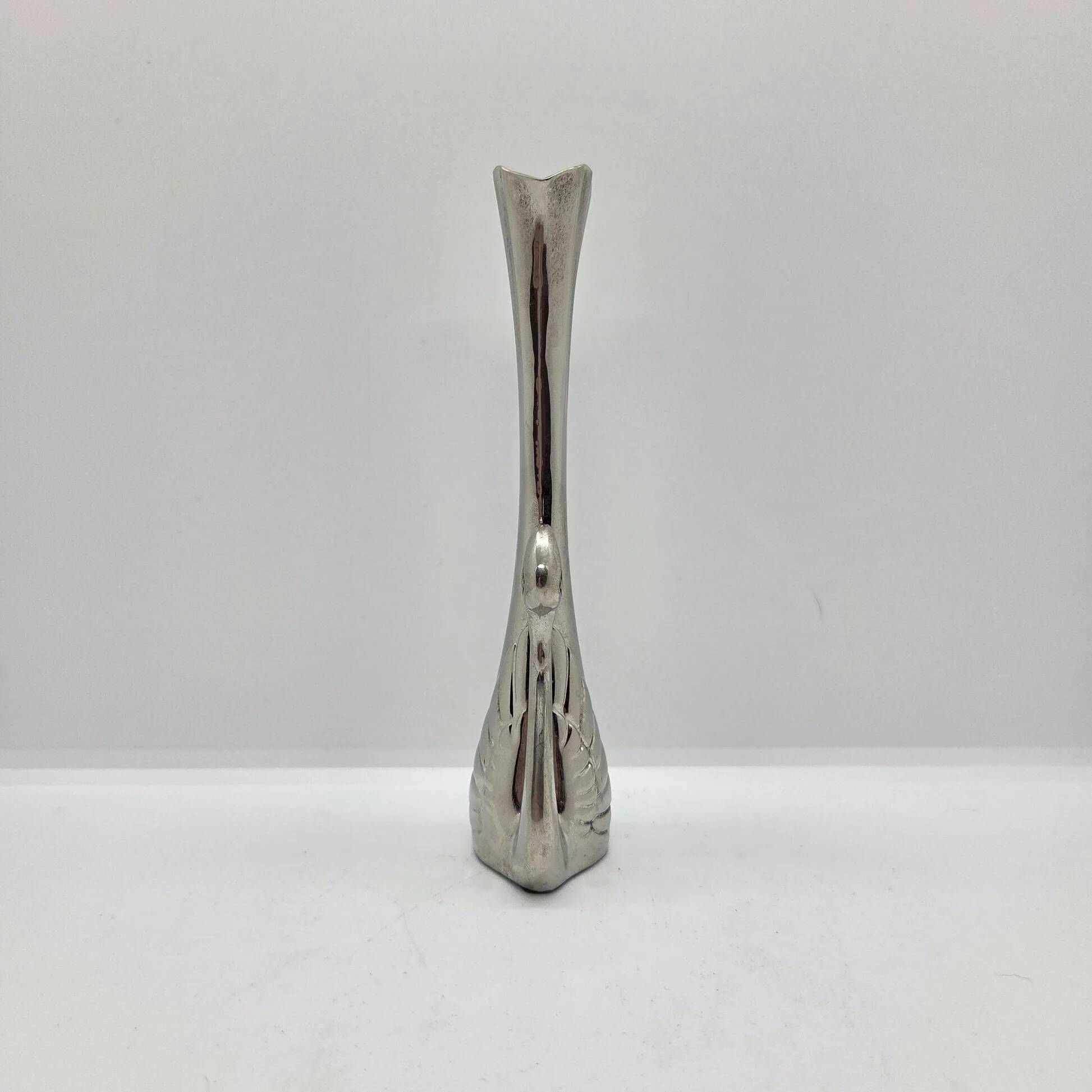 Silver-plated swan soliflore