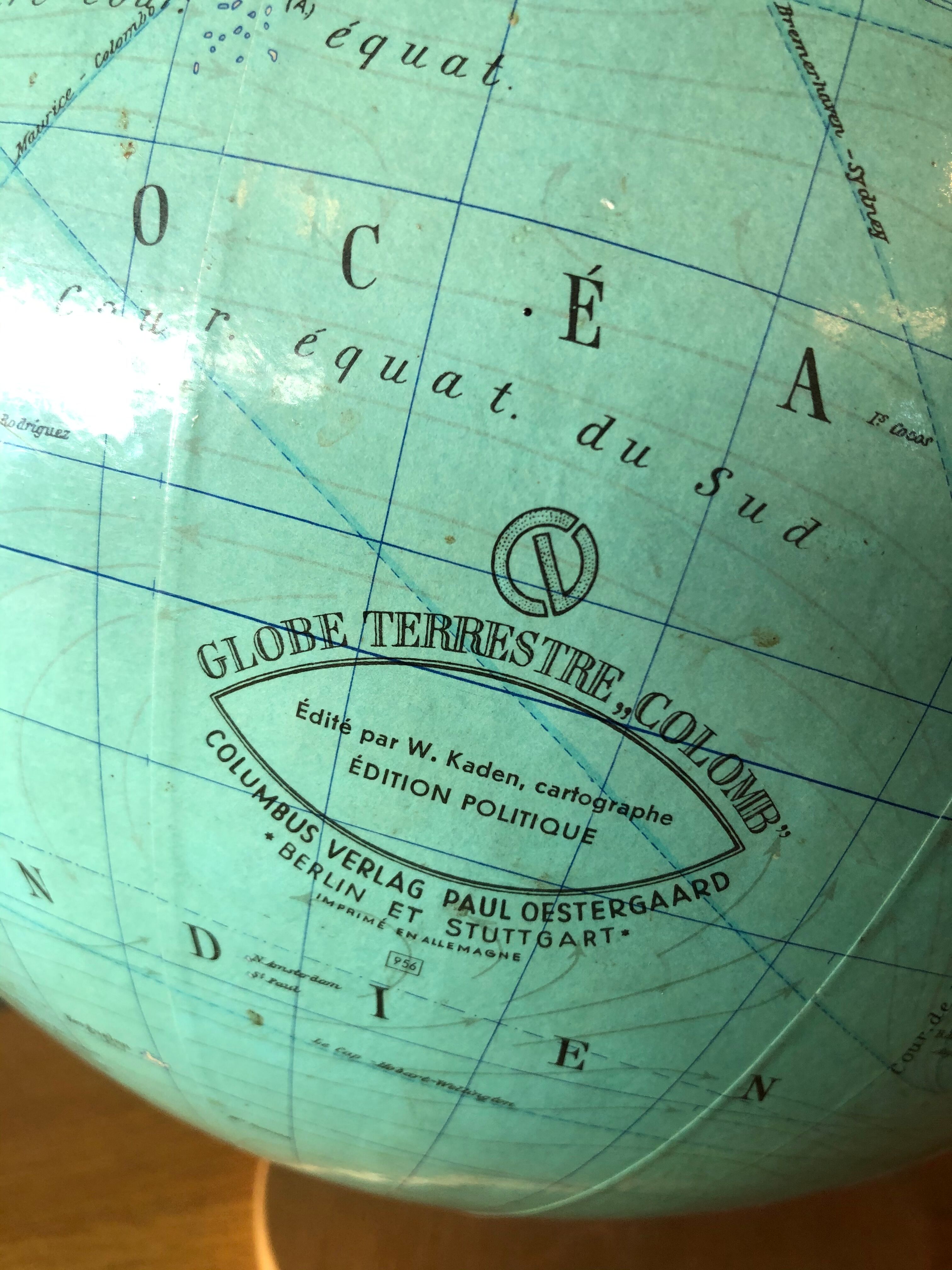 Vintage globe globe map