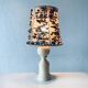 Lamp in turned wood and beads