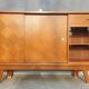 Sideboard 1960 diamond marquetry and showcase 180x45
