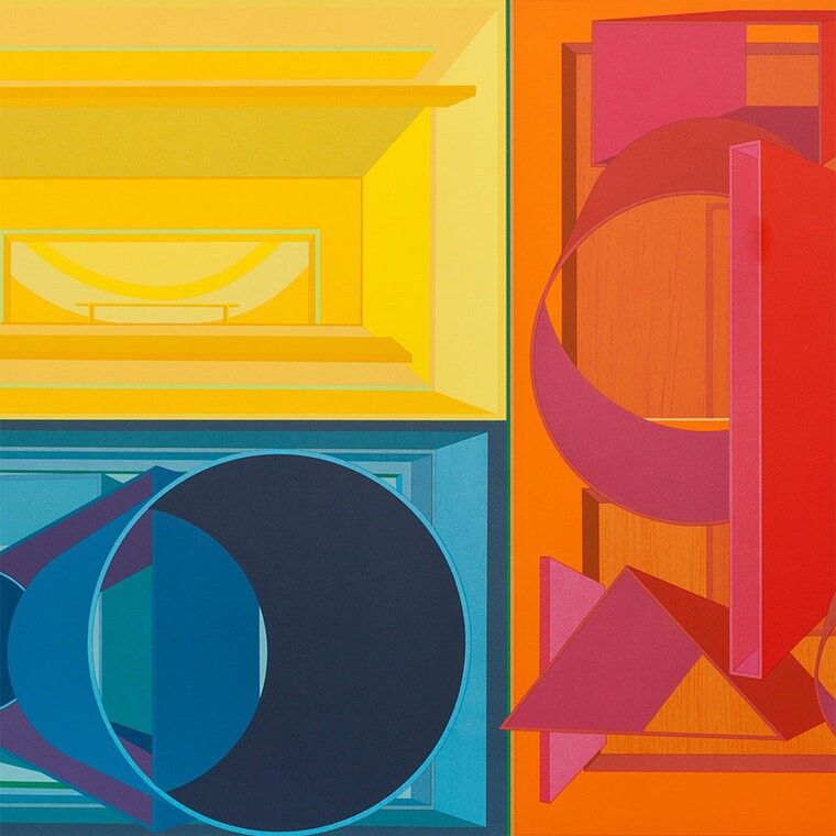 Lithographie originale sur papier Al Held, Jewel of Dalmatia, 1991