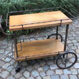Rolling service in solid oak and wrought iron