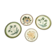 Lot of 4 mismatched plates herbarium vegetable decoration