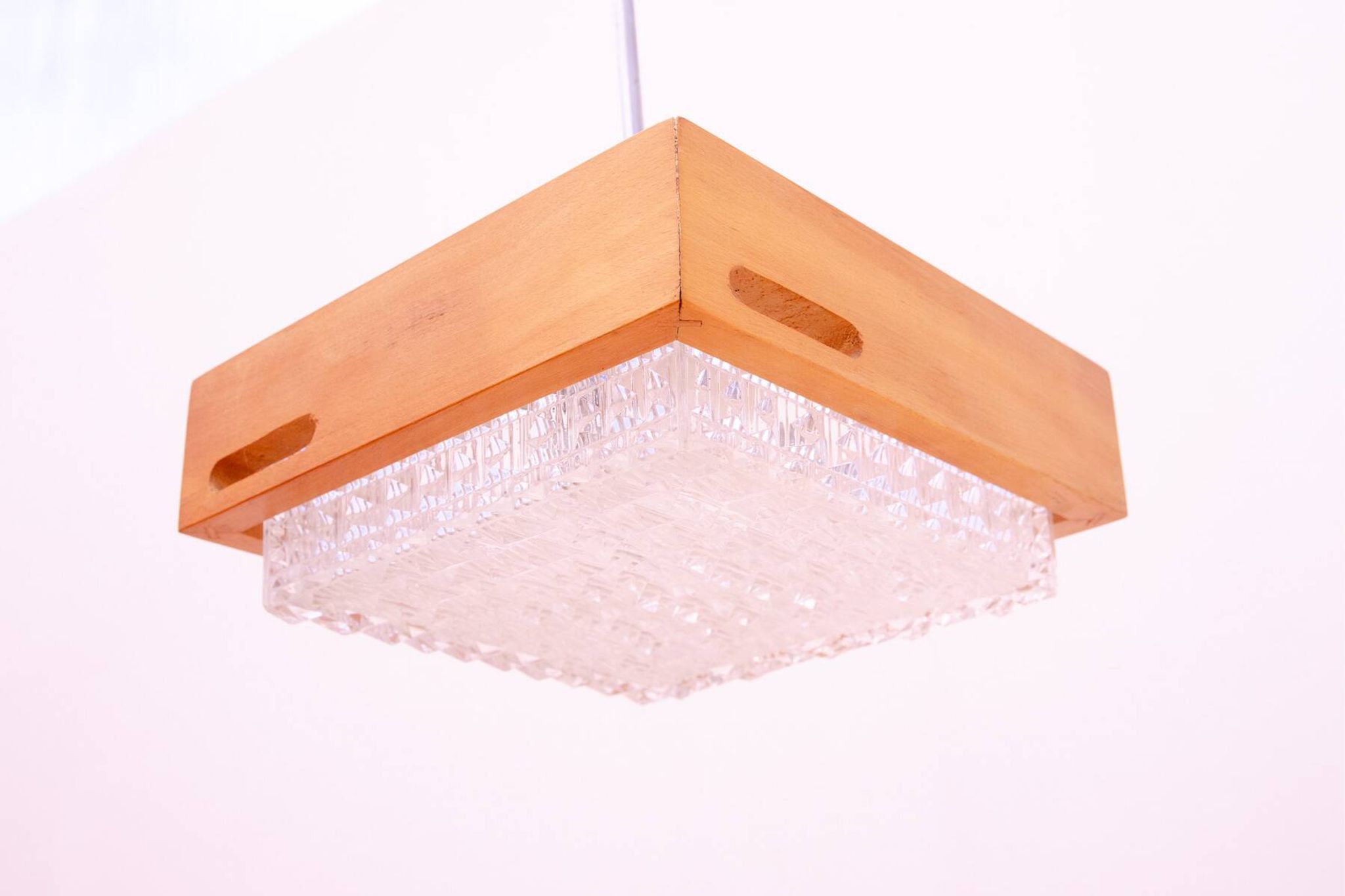 Eastern Bloc Brutalist Pendant Lamp, 1970s, Czechoslovakia
