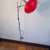 Vintage red globe floor lamp