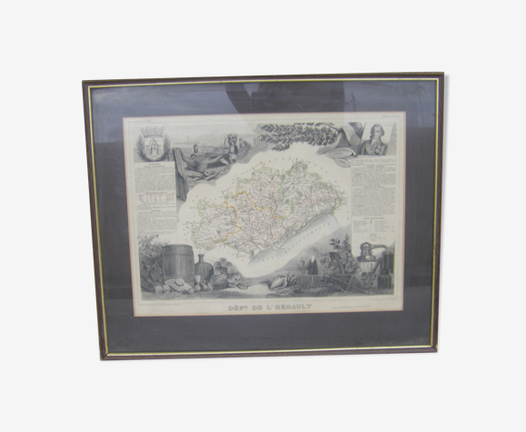 Gravure "Carte de l'Hérault"