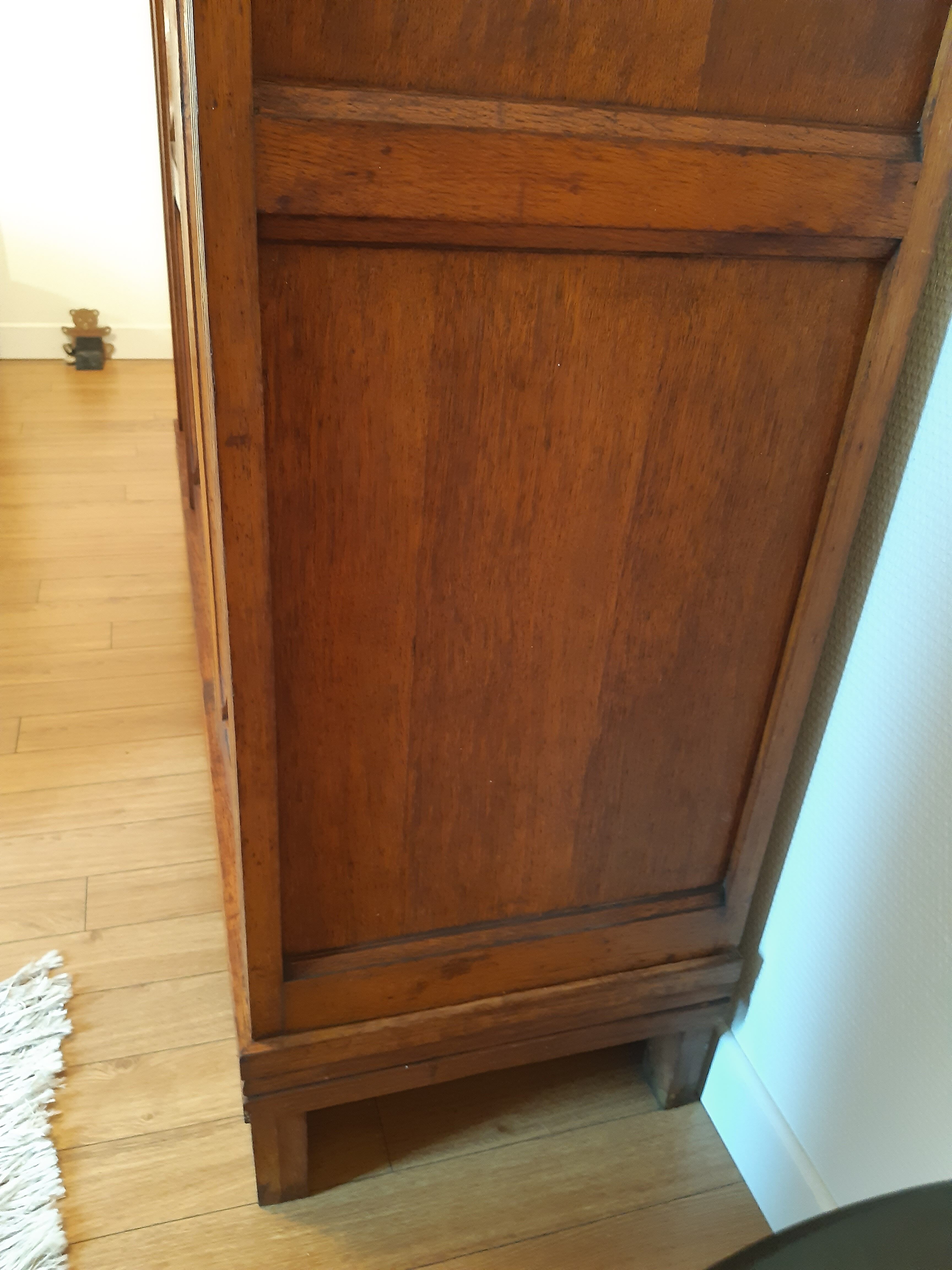 3-door Art Deco Parisian wardrobe and bevelled mirror