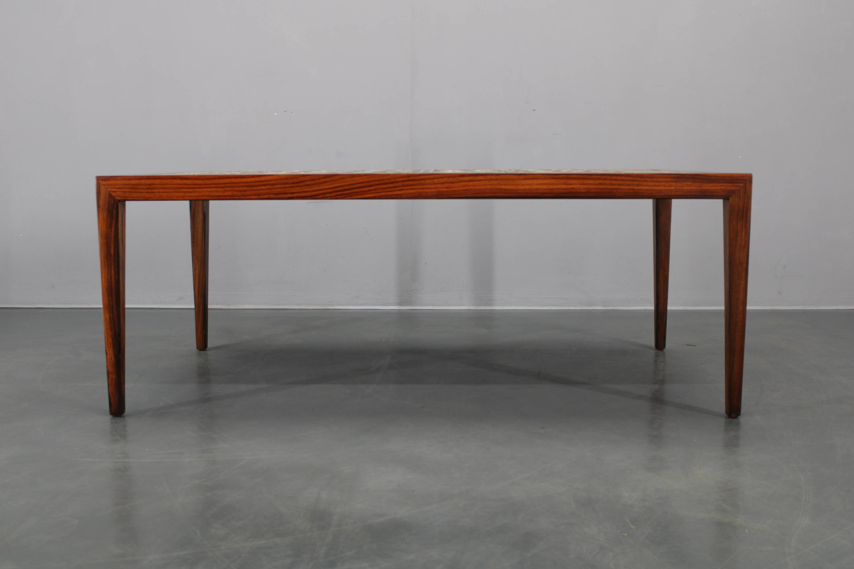 Mid-century Danish Haslev Mobelsnedkeri coffee table with Royal Copenhagen ceramic tiles