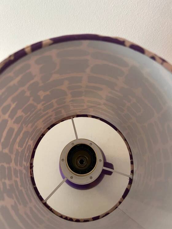 Expressive table lamp in Plum Black made from a vintage design vase by WGP.