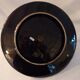 Cheese platter Vallauris glazed ceramic black red A035