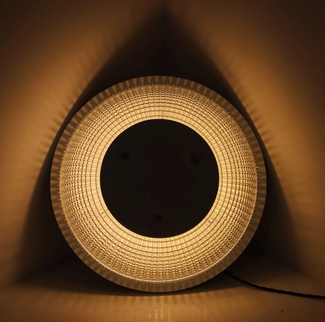 White Holophane wall light